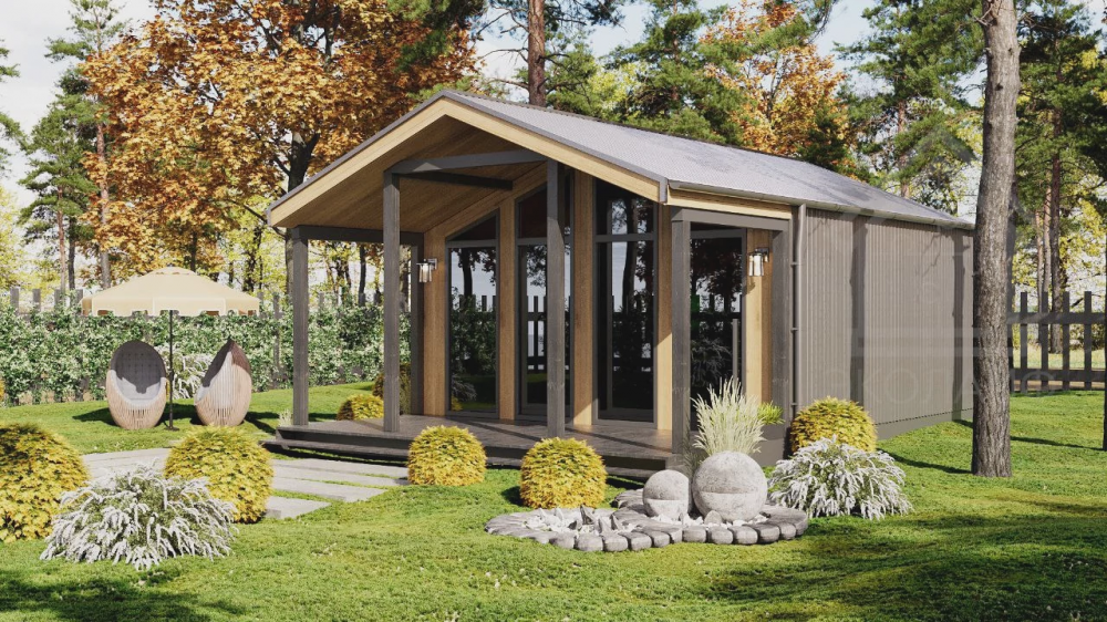 Каркасный дом в стиле барнхаус 